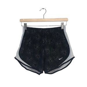 Nike Shorts Women's Size Small Black White Grey Spotted Star Lined Tempo Running